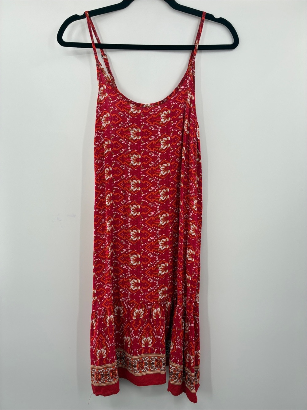 3for$20 Qearal Red Floral Boho Slip Dress size M